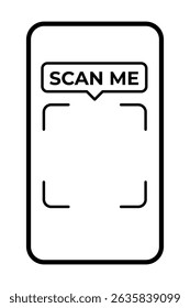 Smartphone Screen Displaying Scan Me QR Code Icon