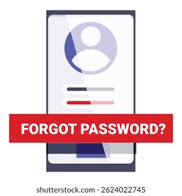 Tela de smartphone exibindo perfil do usuário e campo de senha, mostrando o conceito de esquecer a senha e solicitar uma nova