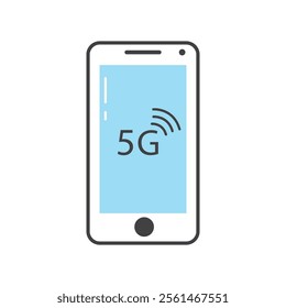 A smartphone screen displays 5G network connectivity