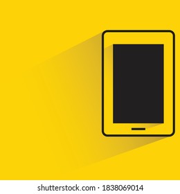 smartphone screen with drop shadow on yellow background