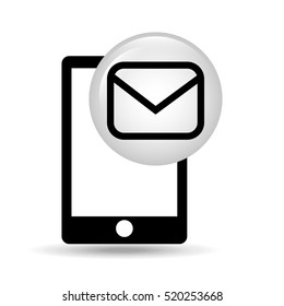 smartphone screen email message vector illustration eps 10