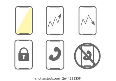 Smartphone Screen Function Icon Set