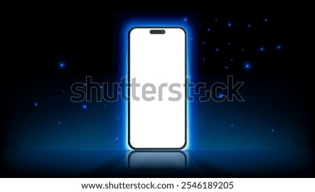 Smartphone Screen Glow: Stunning Light Effects and Start light for Banners, Wallpapers, Leaflet and Brochure. Vector illustration.