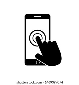 Touch Screen Icon Smartphone Hand Vector Stock Vector (Royalty Free ...