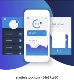 Smartphone screen infographics. Dashboard with analytics. Application