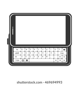 smartphone screen keyboard mobile phone  technology buttons display vector illustration isolated