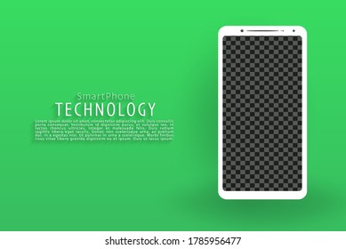 Smartphone-Bildschirm-Landing-Page-Hintergrund, grüner Hintergrund, Vektorgrafik, Illustration, EPS-Datei