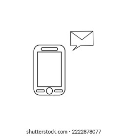 Smartphone screen and message icon Design Free vector