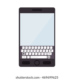 smartphone screen mobile phone  technology buttons display keyboard vector  isolated and flat illustration