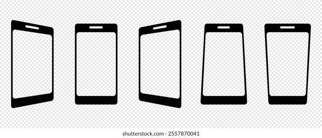 Smartphone screen mockup charts for user interface design. Smartphone frame illustration for mobile app. Smartphone vector frame for Graphical user interface software, web design and world wide web.