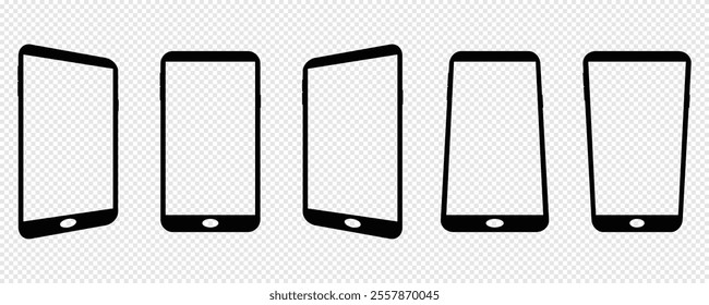 Smartphone screen mockup charts for user interface design. Smartphone frame illustration for mobile app. Smartphone vector frame for Graphical user interface software, web design and world wide web.