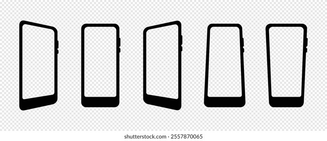 Smartphone screen mockup charts for user interface design. Smartphone frame illustration for mobile app. Smartphone vector frame for Graphical user interface software, web design and world wide web.