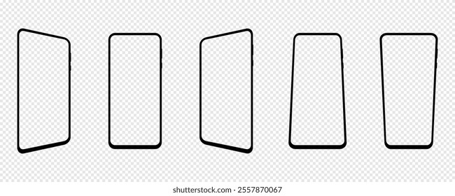 Smartphone screen mockup charts for user interface design. Smartphone frame illustration for mobile app. Smartphone vector frame for Graphical user interface software, web design and world wide web.