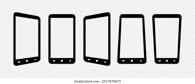 Smartphone screen mockup charts for user interface design. Smartphone frame illustration for mobile app. Smartphone vector frame for Graphical user interface software, web design and world wide web.