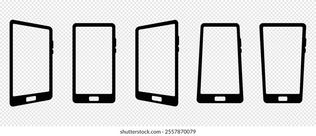 Smartphone screen mockup charts for user interface design. Smartphone frame illustration for mobile app. Smartphone vector frame for Graphical user interface software, web design and world wide web.