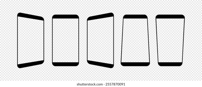 Smartphone screen mockup charts for user interface design. Smartphone frame illustration for mobile app. Smartphone vector frame for Graphical user interface software, web design and world wide web.