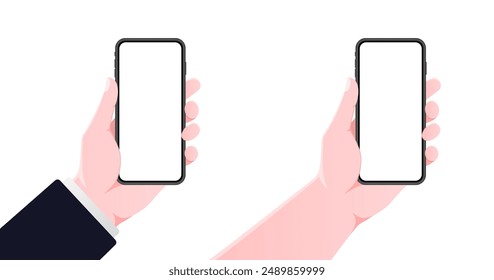 Smartphone screen mockups. Flat style. Vector icons.