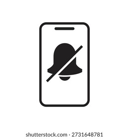 Smartphone screen with muted bell alert symbol