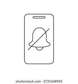 Smartphone screen with muted bell alert symbol