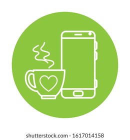 smartphone screen on green background vector illustration design