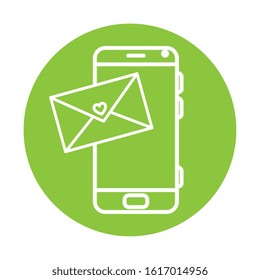 smartphone screen on green background vector illustration design