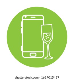 smartphone screen on green background vector illustration design