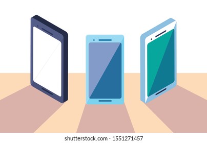 smartphone screen on white background vector illustration design