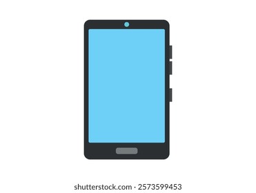 Smartphone with screen on white background
