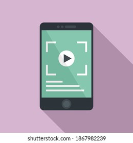 Icono de grabación de pantalla de Smartphone. Ilustración plana del icono vectorial de grabación de pantalla de smartphone para diseño web