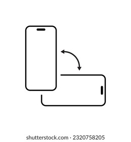 Smartphone screen rotate icon vector. Mobile phone rotation button. Vertical and horizontal gadget sign symbol