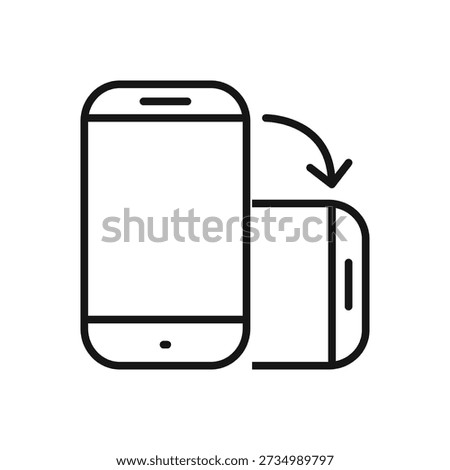 Smartphone screen rotation icon illustration