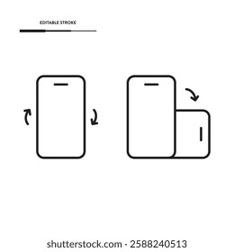 Smartphone Screen Rotation Icon Vector Design.