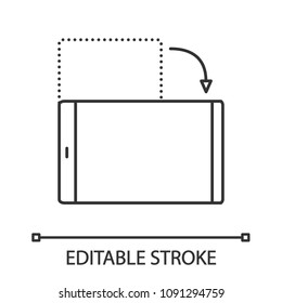 Smartphone screen rotation linear icon. Thin line illustration. Screen orientation changing. Contour symbol. Vector isolated outline drawing. Editable stroke