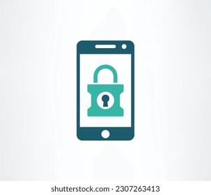 Smartphone screen security icon, secure phone mobile  icon 