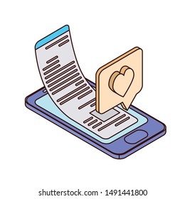smartphone screen with sheets of paper