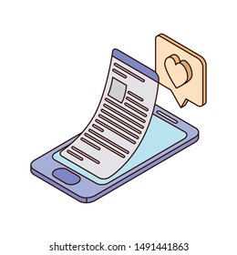 smartphone screen with sheets of paper