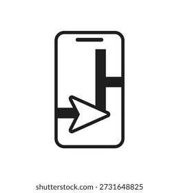 Pantalla del smartphone que muestra la ruta y la flecha del mapa