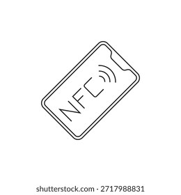 Smartphone screen showing the NFC wireless symbol line art.