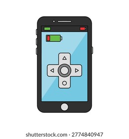 Smartphone screen showing remote control interface with battery icons Vector