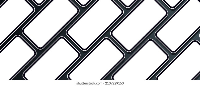 Smartphone screen and simple empty view flat vector illustration.