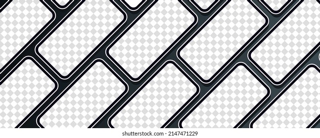 Smartphone screen and simple empty view flat vector illustration.