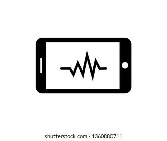 Smartphone screen with sound line icon representing mobile audio settings and volume control