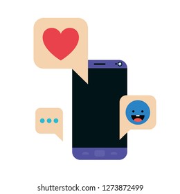 smartphone screen with speech bubble isolated icon