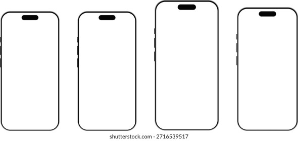 Smartphone-Bildschirmvorlage. Mobiltelefon eps 10 Vektorgrafik. Beispielbild für Telefonmodelle