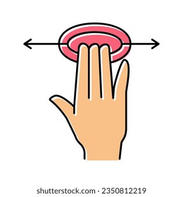smartphone screen touch with three fingers color icon vector. smartphone screen touch with three fingers sign. isolated symbol illustration