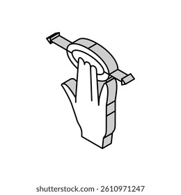 smartphone screen touch with three fingers isometric icon vector. smartphone screen touch with three fingers sign. isolated symbol illustration