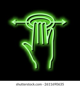 smartphone screen touch with three fingers neon light sign vector. smartphone screen touch with three fingers illustration