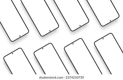 Smartphone Screens Mockups for Showing Your App Design. Vector Illustration