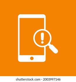 Smartphone-Suche mit Ausrufezeichen