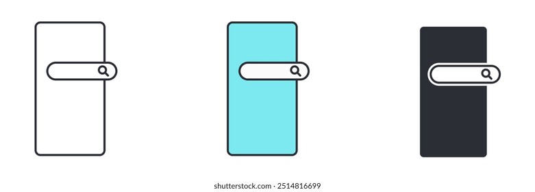 smartphone search icon symbol vector illustration isolated on white background